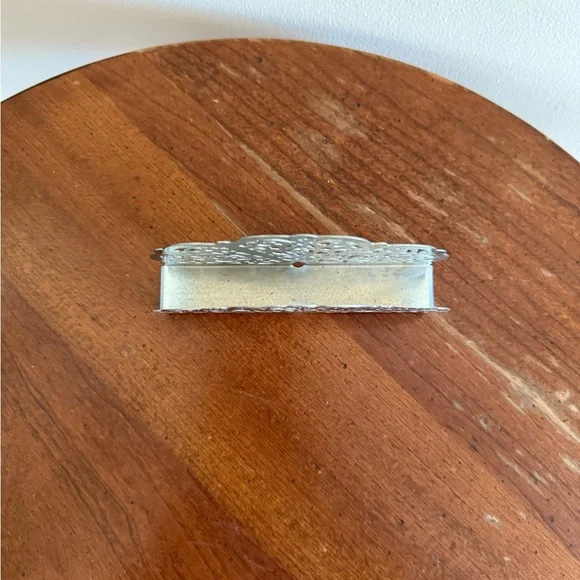 Irvin Ware USA Vintage Retro Silver Chrome Filigree Napkin / Letter Holder 5x3 - Picture 3 of 8